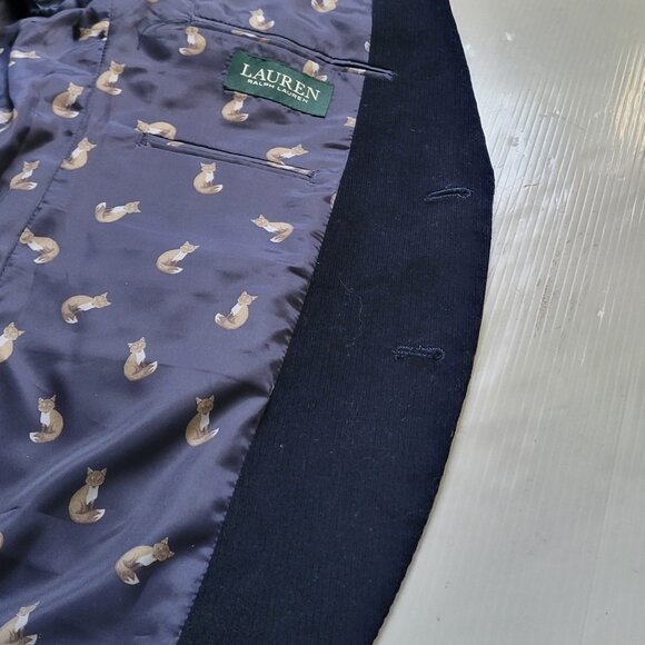 NWT Ralph Lauren Corduroy Cotton Blazer Jacket ULTRA FLEX Dark Teal Blue 41R Fox - Picture 6 of 7